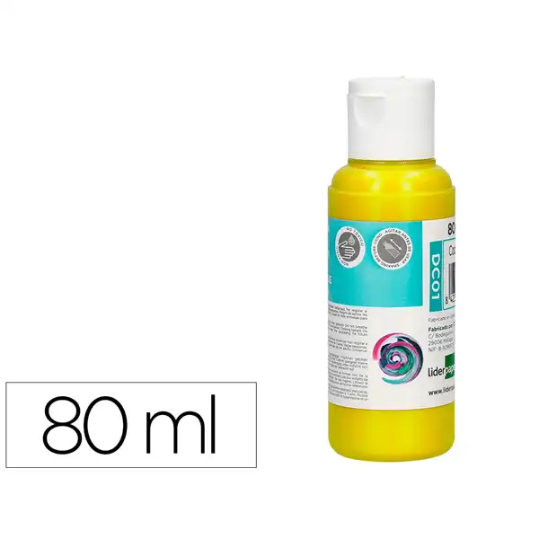 PINTURA ACRILICA LIDERPAPEL BOTE DE 80 ML AMARILLO DC01 166295 PINTURA ACRILICA LIDERPAPEL BOTE DE 80 ML AMARILLO DC01 166295