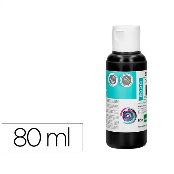 PINTURA ACRILICA LIDERPAPEL BOTE DE 80 ML NEGRO DC08 166302 PINTURA ACRILICA LIDERPAPEL BOTE DE 80 ML NEGRO DC08 166302