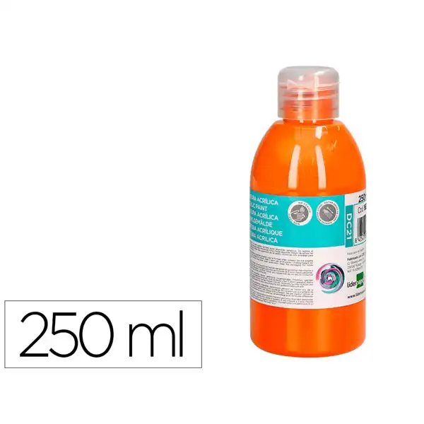 PINTURA ACRILICA LIDERPAPEL BOTE DE 250 ML NARANJA DC21 166315 PINTURA ACRILICA LIDERPAPEL BOTE DE 250 ML NARANJA DC21 166315