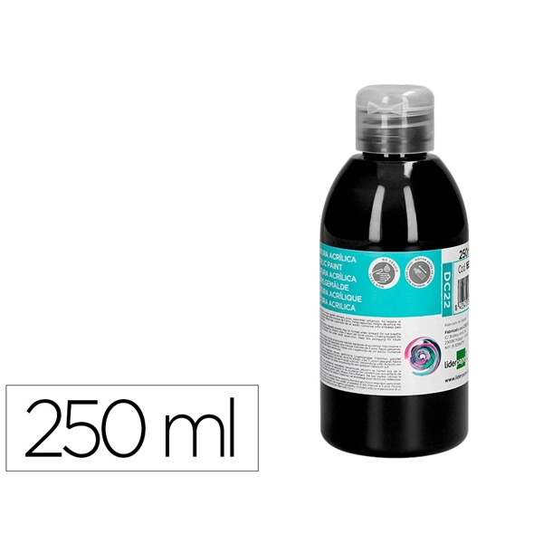 PINTURA ACRILICA LIDERPAPEL BOTE DE 250 ML NEGRO DC22 166316 PINTURA ACRILICA LIDERPAPEL BOTE DE 250 ML NEGRO DC22 166316