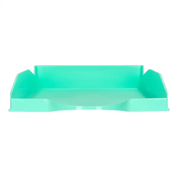 BANDEJA SOBREMESA PLASTICO Q-CONNECT VERDE MENTA OPACO 240X70X340MM KF17159 169173