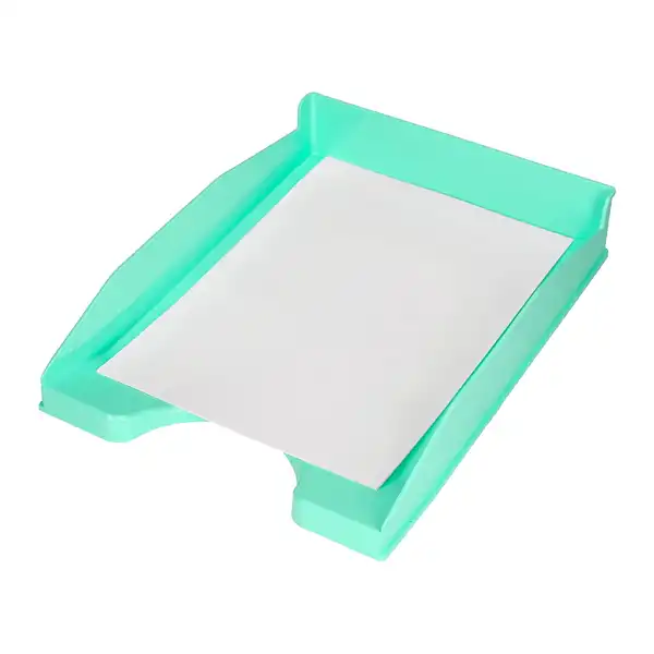 BANDEJA SOBREMESA PLASTICO Q-CONNECT VERDE MENTA OPACO 240X70X340MM KF17159 169173