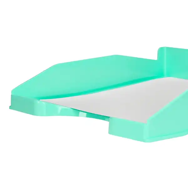 BANDEJA SOBREMESA PLASTICO Q-CONNECT VERDE MENTA OPACO 240X70X340MM KF17159 169173