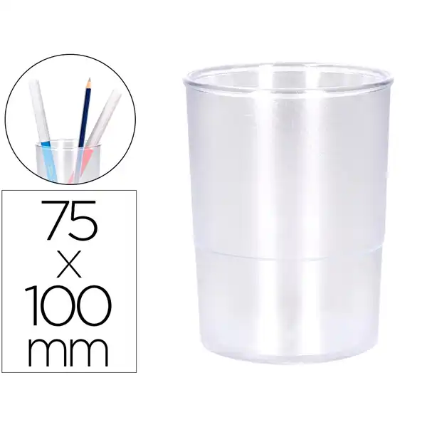 CUBILETE PORTALAPICES Q-CONNECT TRANSPARENTE PLASTICO DIAMETRO 75 MM ALTO 100 MM KF17163 169177 CUBILETE PORTALAPICES Q-CONNECT TRANSPARENTE PLASTICO DIAMETRO 75 MM ALTO 100 MM KF17163 169177
