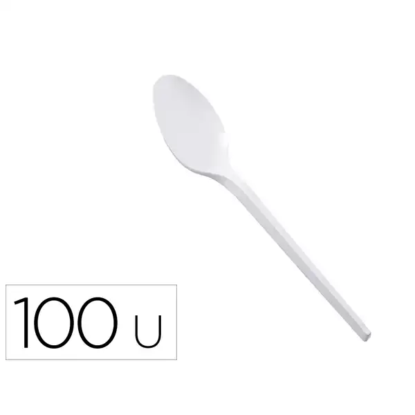 CUCHARA DE PLASTICO BLANCO REUTILIZABLE PAQ. DE 100 UDS 10070127 169234 CUCHARA DE PLASTICO BLANCO REUTILIZABLE PAQ. DE 100 UDS 10070127 169234