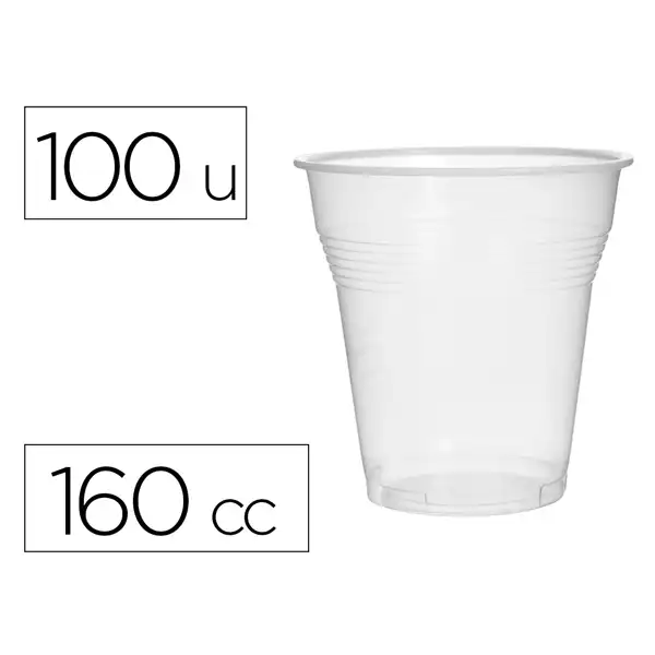 VASO DE PLASTICO TRANSPARENTE 160 CC PAQ. DE 100 UDS 10350204 169241 VASO DE PLASTICO TRANSPARENTE 160 CC PAQ. DE 100 UDS 10350204 169241