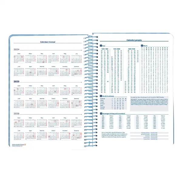 AGENDA ESPIRAL LIDERPAPEL SYROS 15X21CM DP 60GR CATALAN 170425 AGENDA ESPIRAL LIDERPAPEL SYROS 15X21CM DP 60GR CATALAN 170425