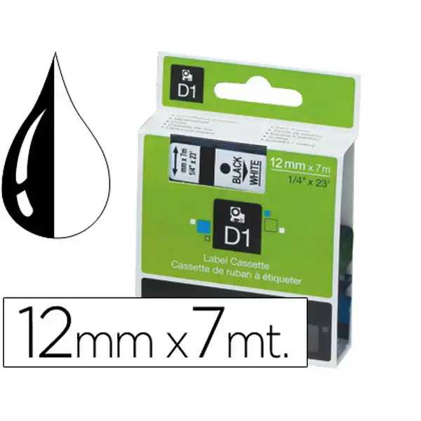CINTA DYMO D1 12MMX7M. NEGRO/BLANCO 18599 (S0720530) CINTA DYMO D1 12MMX7M. NEGRO/BLANCO 18599 (S0720530)