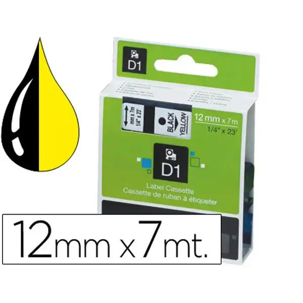 CINTA DYMO D1 12MMX7M. NEGRO/AMARILLO 18606 (S0720580) CINTA DYMO D1 12MMX7M. NEGRO/AMARILLO 18606 (S0720580)