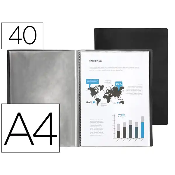 CARPETA LIDERPAPEL ESCAPARATE 37935 40 FUNDAS PP DIN A4 NEGRO OPACO CJ23 23040 CARPETA LIDERPAPEL ESCAPARATE 37935 40 FUNDAS PP DIN A4 NEGRO OPACO CJ23 23040