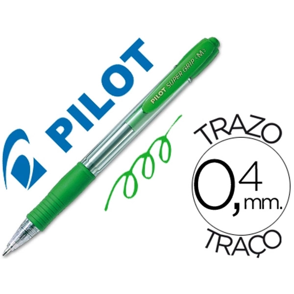 BOLIGRAFO PILOT SUPER GRIP VERDE RETRACTIL SUJECION DE CAUCHO TINTA BASE DE ACEITE 23165 BOLIGRAFO PILOT SUPER GRIP VERDE RETRACTIL SUJECION DE CAUCHO TINTA BASE DE ACEITE 23165
