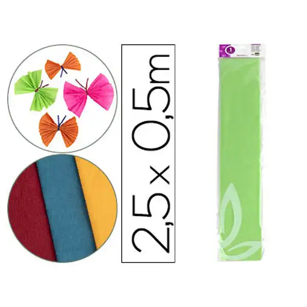 PAPEL CRESPON LIDERPAPEL 50 CM X 2.5M 34G/M2 VERDE CLARO CP13 24276 PAPEL CRESPON LIDERPAPEL 50 CM X 2.5M 34G/M2 VERDE CLARO CP13 24276