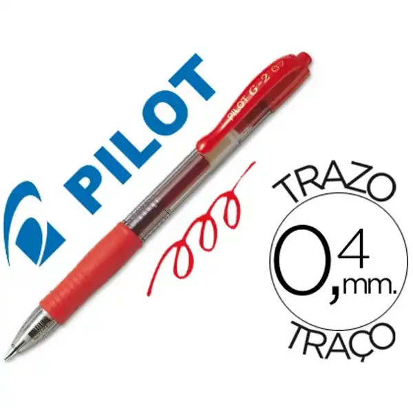 BOLIGRAFO PILOT G-2 0,7 MM. RETRACTIL ROJO 24727 (NG2R) BOLIGRAFO PILOT G-2 0,7 MM. RETRACTIL ROJO 24727 (NG2R)
