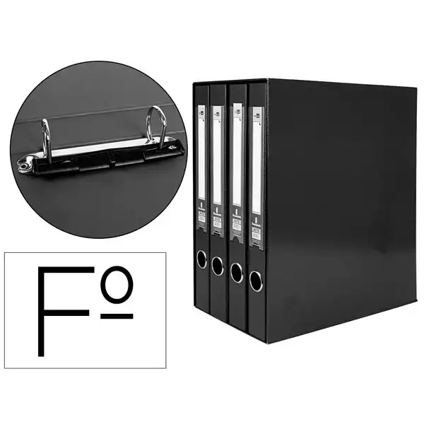 MODULO LIDERPAPEL 4 ARCHIVADORES Fº 2 ANILLAS MIXTAS 25MM NEGRO MD42 25068 MODULO LIDERPAPEL 4 ARCHIVADORES Fº 2 ANILLAS MIXTAS 25MM NEGRO MD42 25068