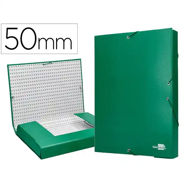 CAJA DE PROYECTOS LOMO 5 VERDE CARTON FORRADO LIDERPAPEL( 25284) CAJA DE PROYECTOS LOMO 5 VERDE CARTON FORRADO LIDERPAPEL( 25284)