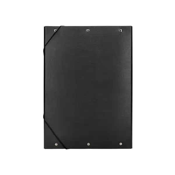 CAJA DE PROYECTOS Fº LOMO 9 NEGRO CARTON FORRADO LIDERPAPEL 25293