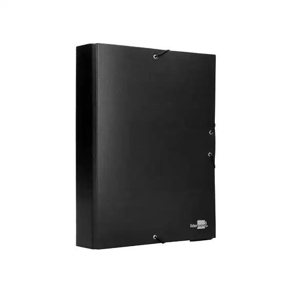 CAJA DE PROYECTOS Fº LOMO 9 NEGRO CARTON FORRADO LIDERPAPEL 25293