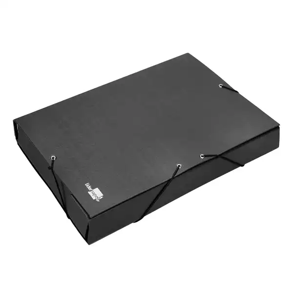 CAJA DE PROYECTOS Fº LOMO 9 NEGRO CARTON FORRADO LIDERPAPEL 25293