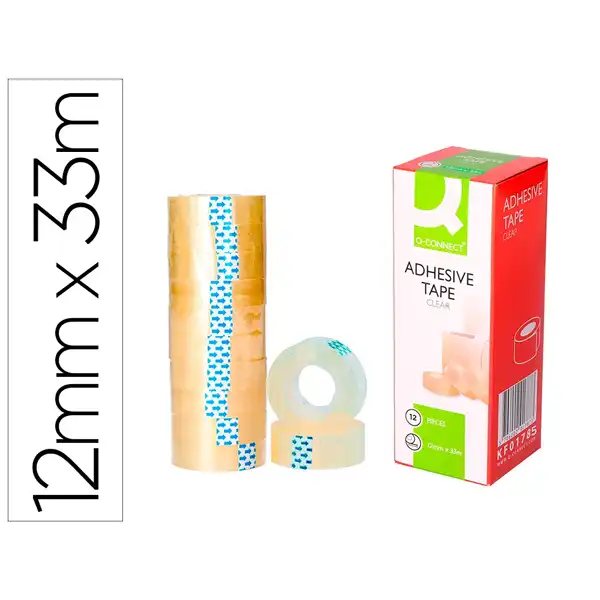 CINTA ADHESIVA Q-CONNECT TRANSPARENTE 33 MT X 12 MM KF01785 25929 CINTA ADHESIVA Q-CONNECT TRANSPARENTE 33 MT X 12 MM KF01785 25929
