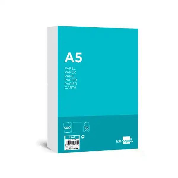 PAPEL LIDERPAPEL A5 80G/M2 PAQ. DE 500 BLANCO 28229 PAPEL LIDERPAPEL A5 80G/M2 PAQ. DE 500 BLANCO 28229