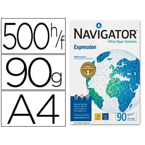 PAPEL NAVIGATOR A4 90GR 500HJ BLANCO 108808 (28236) PAPEL NAVIGATOR A4 90GR 500HJ BLANCO 108808 (28236)