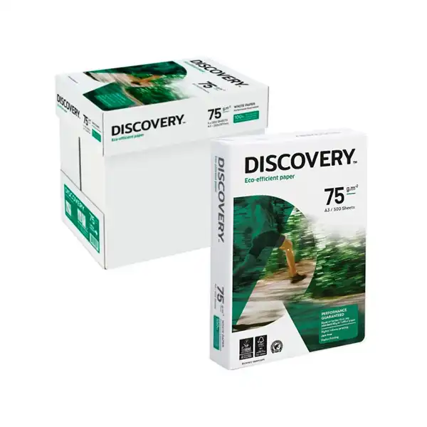 PAPEL FOTOCOPIADORA DISCOVERY DIN A3 75 GRS. PAPEL MULTIUSO INK-JET Y LASER-PAQ. DE 500 HJ 28241