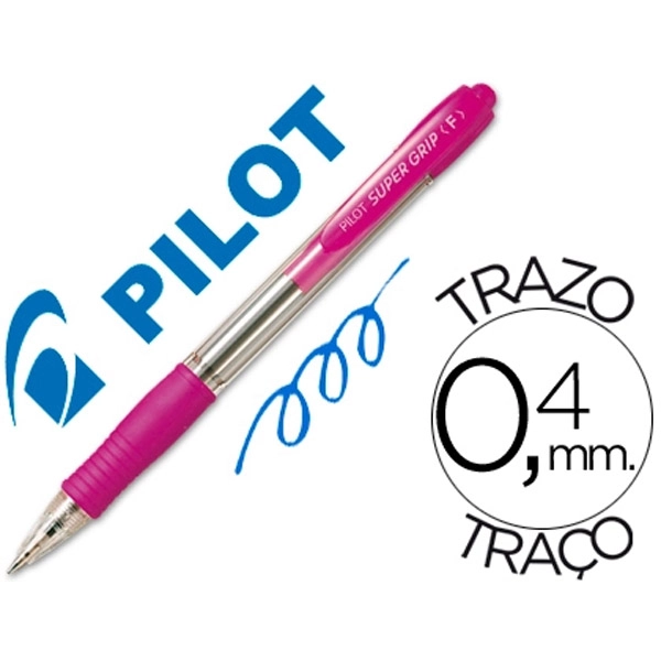 BOLIGRAFO PILOT SUPER GRIP ROSA RETRACTIL SUJECION DE CAUCHO TINTA BASE DE ACEITE 28593 BOLIGRAFO PILOT SUPER GRIP ROSA RETRACTIL SUJECION DE CAUCHO TINTA BASE DE ACEITE 28593