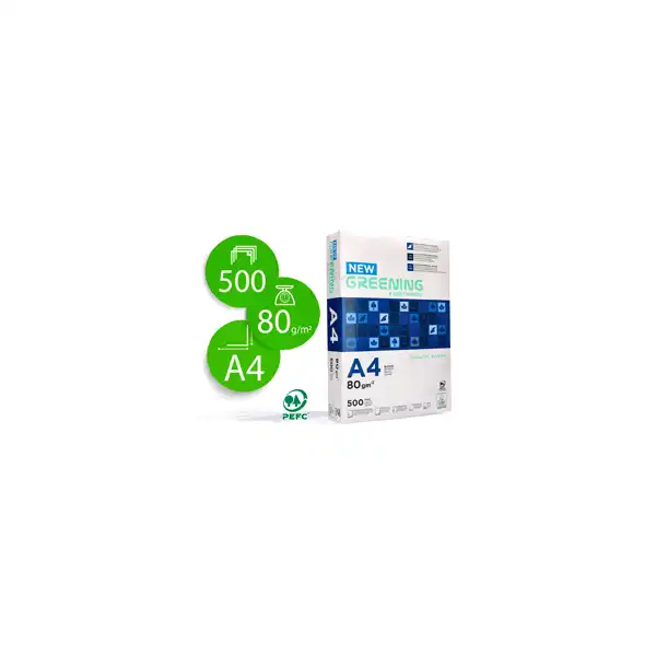 PAPEL FOTOCOPIADORA LIDERPAPEL GREENING A4 80 GRAMOS PAQ. DE 500 HJ FT01 29591 PAPEL FOTOCOPIADORA LIDERPAPEL GREENING A4 80 GRAMOS PAQ. DE 500 HJ FT01 29591