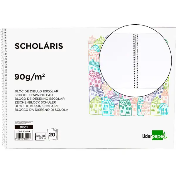 BLOC DIBUJO ARTISTICO A4 SIN RECUADRO 90GR LIDERPAPEL DE01 32009 BLOC DIBUJO ARTISTICO A4 SIN RECUADRO 90GR LIDERPAPEL DE01 32009