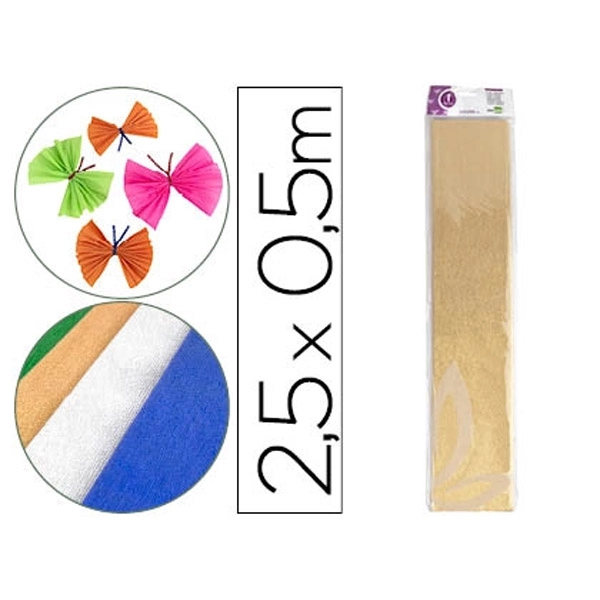 PAPEL CRESPON LIDERPAPEL 50 CM X 2.5M METALIZADO ORO CP22 35746 PAPEL CRESPON LIDERPAPEL 50 CM X 2.5M METALIZADO ORO CP22 35746