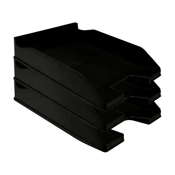 BANDEJA PLASTICO APILABLE NEGRO OPACO Q-CONNECT KF04189 36177