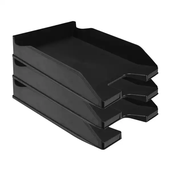 BANDEJA PLASTICO APILABLE NEGRO OPACO Q-CONNECT KF04189 36177