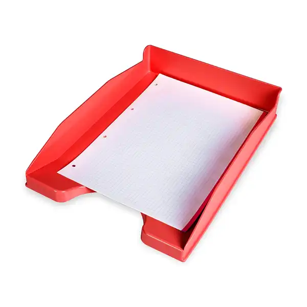 BANDEJA SOBREMESA PLASTICO Q-CONNECT ROJO OPACO 240X70X340 MM KF04190 36178