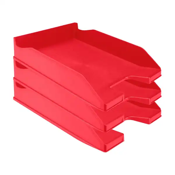 BANDEJA SOBREMESA PLASTICO Q-CONNECT ROJO OPACO 240X70X340 MM KF04190 36178