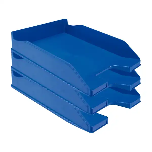 BANDEJA PLASTICO APILABLE 240X70X340 AZUL OPACO 6UDS Q-CONNECT KF04191 36179