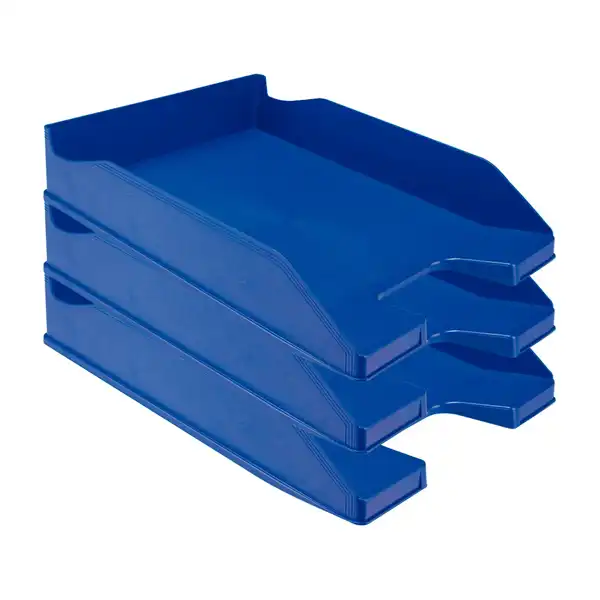 BANDEJA PLASTICO APILABLE 240X70X340 AZUL OPACO 6UDS Q-CONNECT KF04191 36179