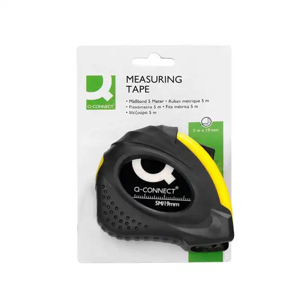 FLEXOMETRO Q-CONNECT CON FRENO MATERIAL ANTICHOQUE 19 MM DE ANCHO LONGITUD 5 MT 36865