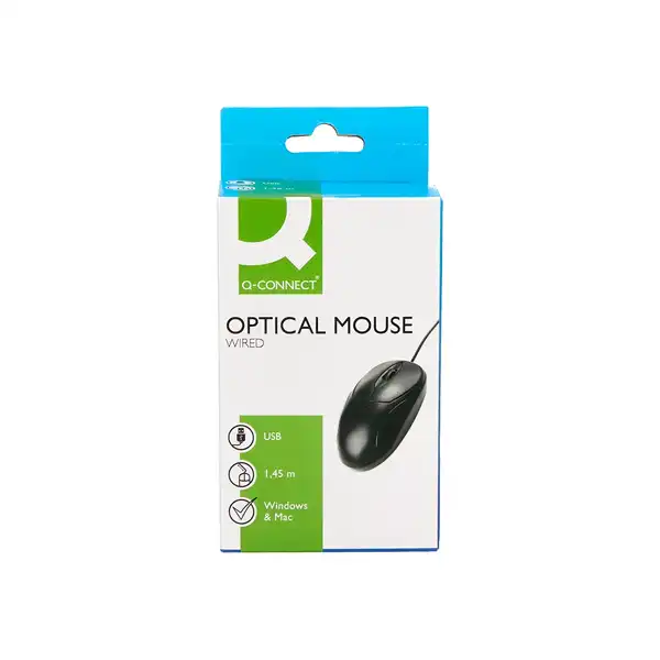 RATON Q-CONNECT OPTICO 800 DPI USB 1,5 GHZ NEGRO KF04368 37957 RATON Q-CONNECT OPTICO 800 DPI USB 1,5 GHZ NEGRO KF04368 37957