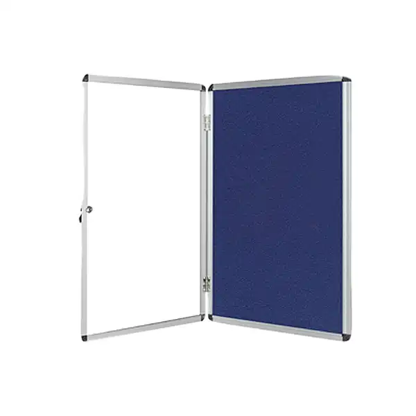 VITRINA DE ANUNCIOS FIELTRO AZUL MARCO ALUMINIO CERRADURA 60X90 CM Q-CONNECT 38184 KF04170