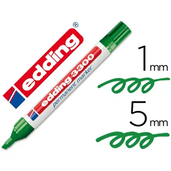 ROTULADOR EDDING 3300 PERMANENTE PUNTA BISELADA VERDE 39867 (3300-04) ROTULADOR EDDING 3300 PERMANENTE PUNTA BISELADA VERDE 39867 (3300-04)