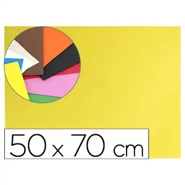 GOMA EVA LIDERPAPEL 50X70CM 60G/M2 ESPESOR 1.5MM AMARILLO GE01 43357 GOMA EVA LIDERPAPEL 50X70CM 60G/M2 ESPESOR 1.5MM AMARILLO GE01 43357