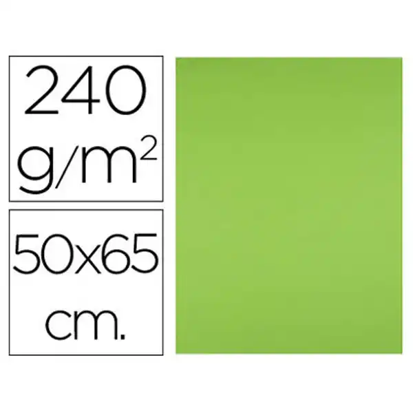 CARTULINA LIDERPAPEL 50X65 CM 240G/M2 VERDE HIERBA CX16 43475 CARTULINA LIDERPAPEL 50X65 CM 240G/M2 VERDE HIERBA CX16 43475