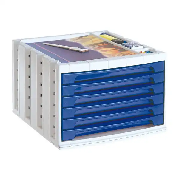 MODULO Q-CONNECT 6 CAJONES AZUL KF18431 43581 MODULO Q-CONNECT 6 CAJONES AZUL KF18431 43581