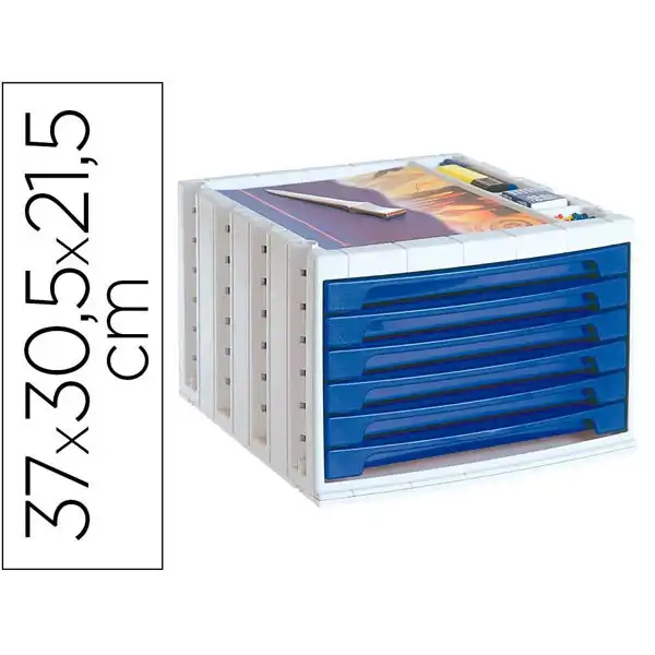MODULO Q-CONNECT 6 CAJONES AZUL KF18431 43581 MODULO Q-CONNECT 6 CAJONES AZUL KF18431 43581