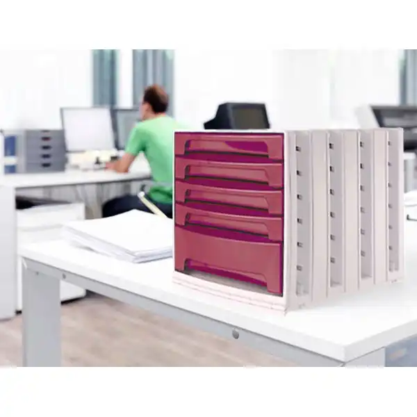 MODULO Q-CONNECT 6 CAJONES BURDEOS KF18433 43583 MODULO Q-CONNECT 6 CAJONES BURDEOS KF18433 43583