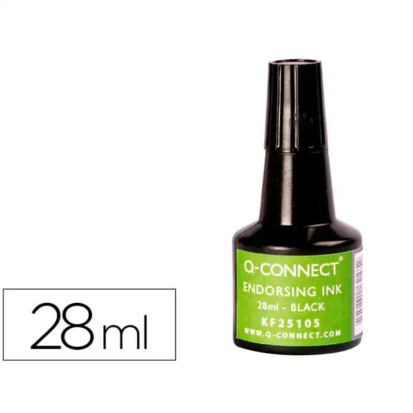 TINTA TAMPON Q-CONNECT NEGRO BOTE 28 ML KF25105 52391 TINTA TAMPON Q-CONNECT NEGRO BOTE 28 ML KF25105 52391