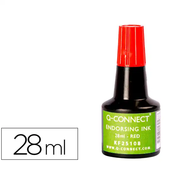 TINTA TAMPON Q-CONNECT ROJO BOTE 28 ML KF25108 52392 TINTA TAMPON Q-CONNECT ROJO BOTE 28 ML KF25108 52392