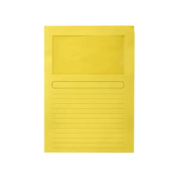 SUBCARPETA CARTULINA Q-CONNECT DIN A4 AMARILLA CON VENTANA TRANSPARENTE 120 G/M2 KF15244 53224