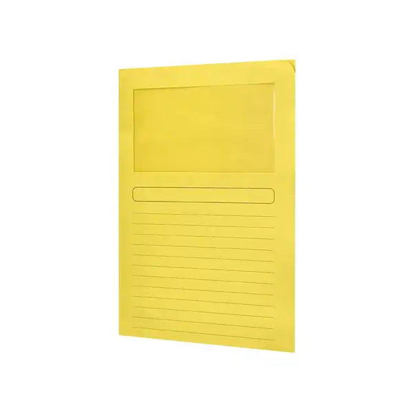 SUBCARPETA CARTULINA Q-CONNECT DIN A4 AMARILLA CON VENTANA TRANSPARENTE 120 G/M2 KF15244 53224