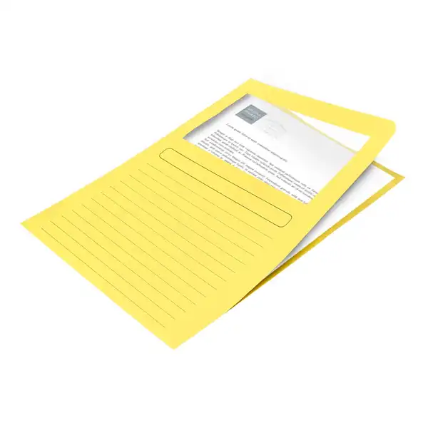 SUBCARPETA CARTULINA Q-CONNECT DIN A4 AMARILLA CON VENTANA TRANSPARENTE 120 G/M2 KF15244 53224